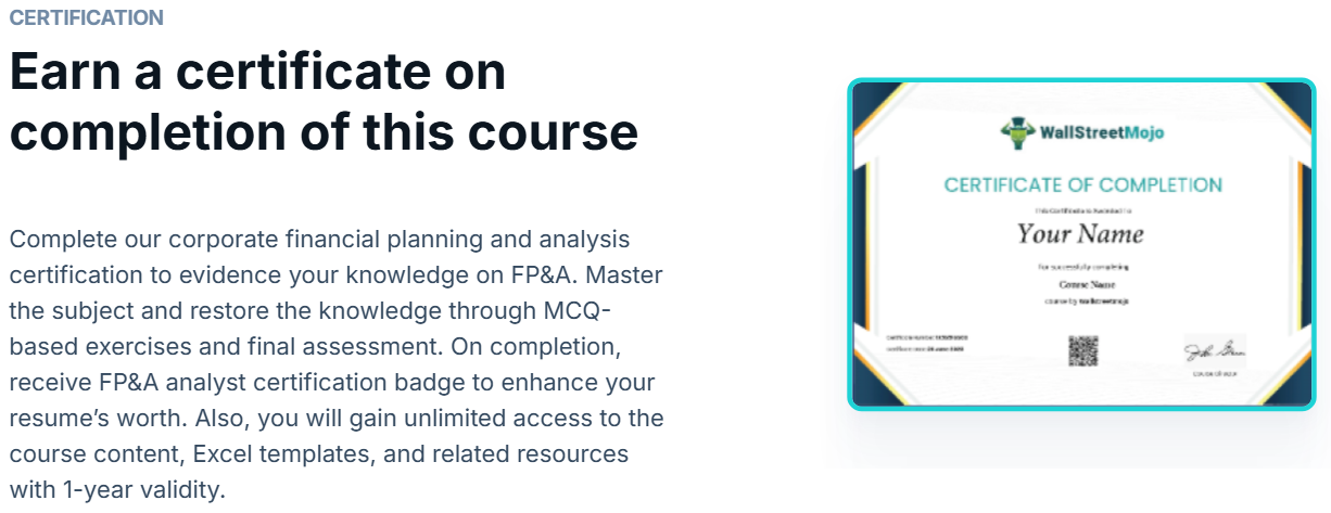 Financial Planning & Analysis Course